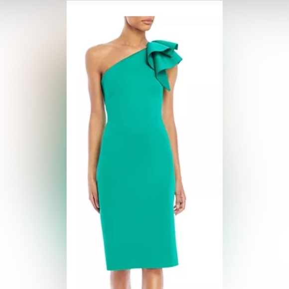 NWT Eliza J One-Shoulder Teal Dress-Size 16 - Picture 11 of 11
